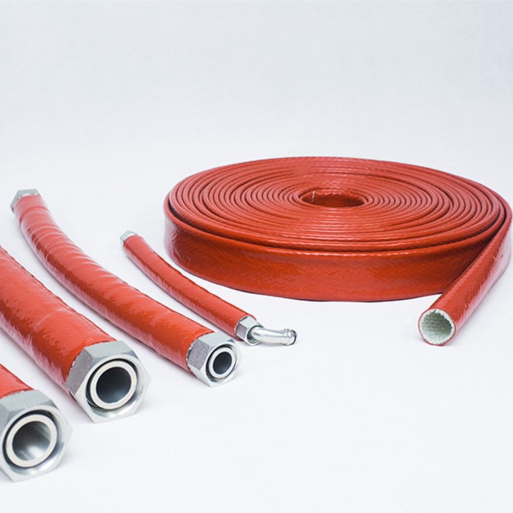 Glass fibre braided silicone rubber hose protector sleeve